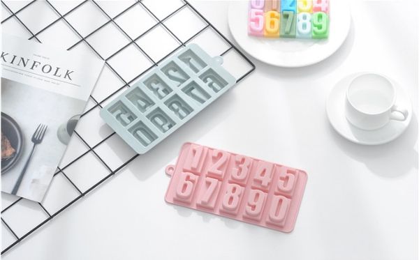 

2019 1шт силиконовые номера шоколадная форма, печенье холодное, 3d цифровая форма помадный торт инструменты, украшение торта