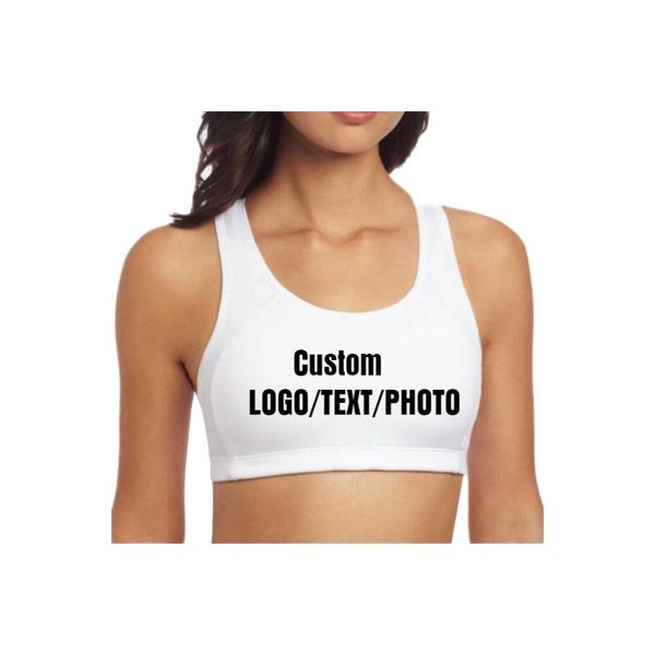 

women's tanks & camis custom bra fitness tank vest print /text/po women gift, White