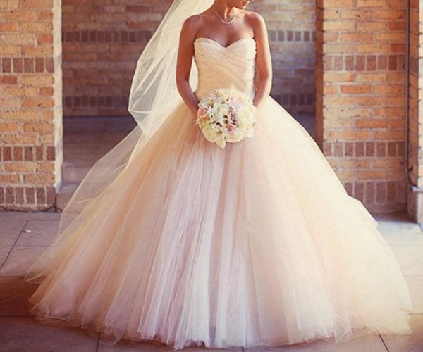 

розовый pageant бальное платье тюль свадебные платья для невесты сшитое сборки милая свадебное платье специального случая bridesmaid партии, White