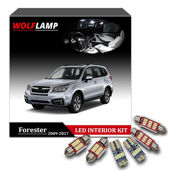 

wolflamp 10pcs white canbus led interior car lights for 2009-2017 forester map light door dome lamp license plate bulb