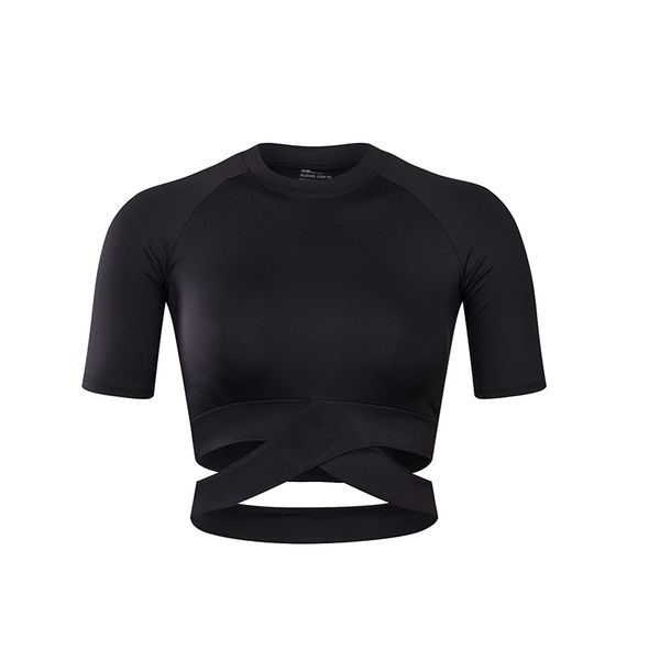 

salspor сексуальных женщин йога рубашки упругие tight фитнес спорт crop top cross ремень дышащий рубашка бег gym tops спортивная