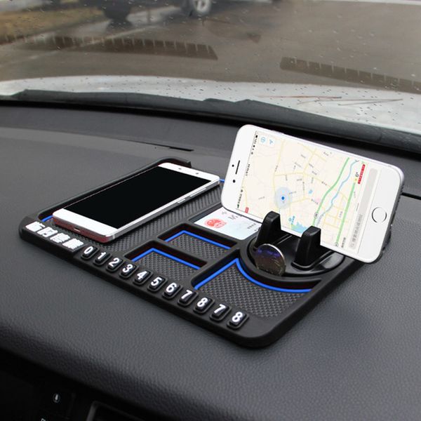 

multifunctional non-slip mat car phone holder silicone sticky pad coin organizer storage gadget auto accessories