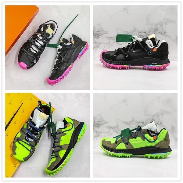 

2019 new arrival designer fashion mens women sports sneaker zoom terra kiger 5 running shoes off green black pink