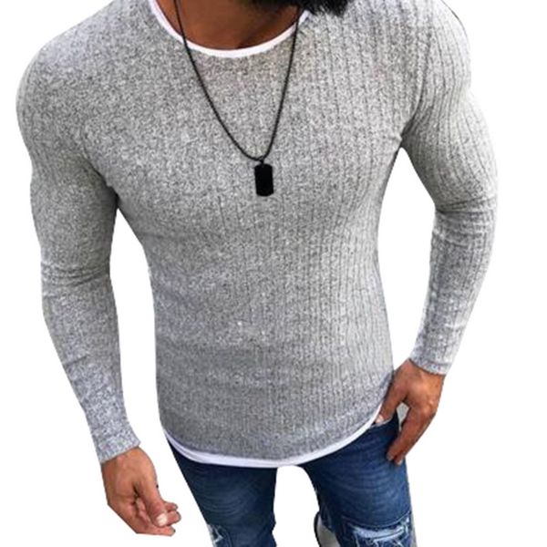 

laamei 2019 men's autumn skinny sweater solid knitted pullover thin sweater o-neck slim pullovers plus size 5xl, White;black