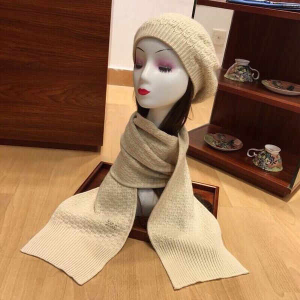 

2020 new arrival cotton knitting yellow hats & scarves sets cap women's winter comfortable warm hats with box, Blue;gray