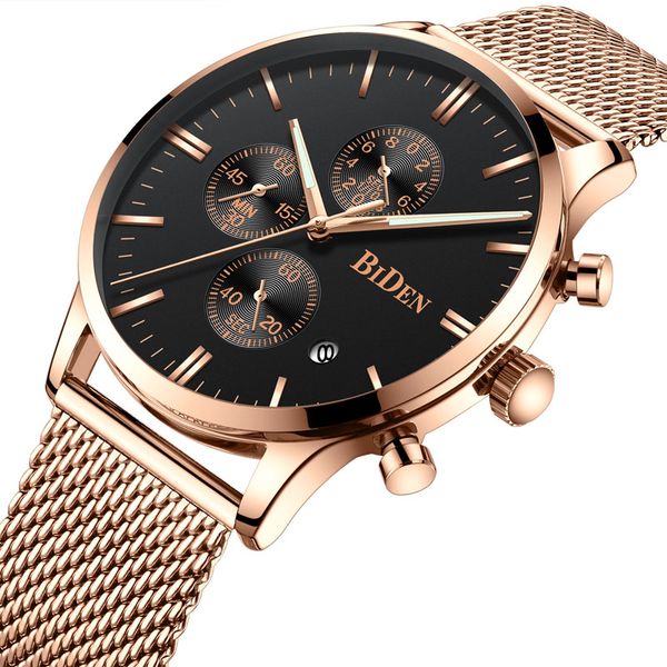 

ultra thin relogio mens watches casual quartz wristwatch men fashion mesh stainless steel sport chronograph watch for men watch man quartz, Slivery;brown