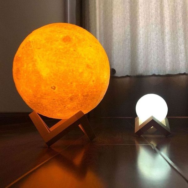 

3d printing moon lamps 2 colors led night light for home decoration for christmas