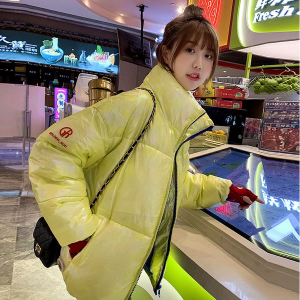 

2019 new down jacket female autumn and winter bread service loose cotton padded parkas warm coat stand collar jackets, Black