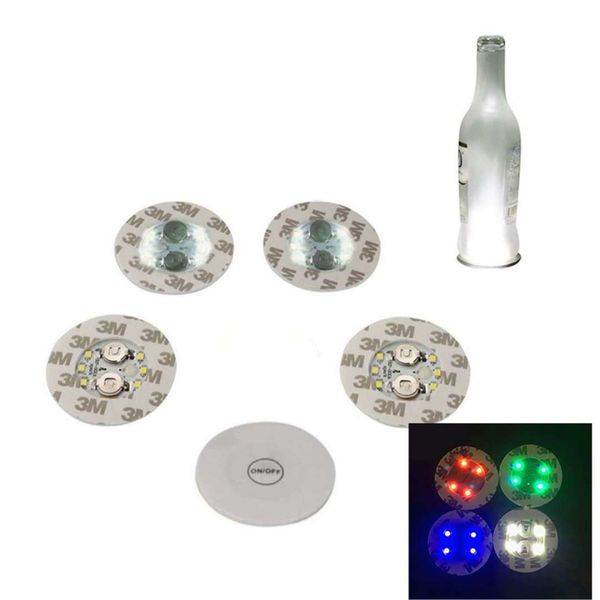 Garrafa de Vinho Etiqueta de incandescência porta-copos LED Coasters Light Up Drink Bottle Cup Mat Suporte para Party Club Bares Decoração do casamento WCW798