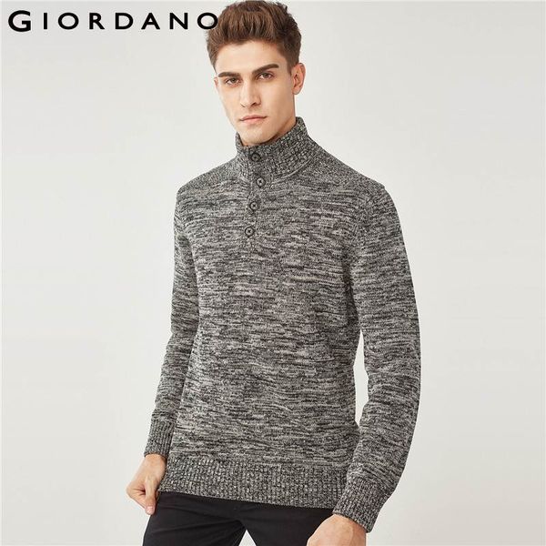 

giordano men sweater men pullovers cable-knit jacquard design mockneck sweater for mens ribbed warm chompas hombre, White;black
