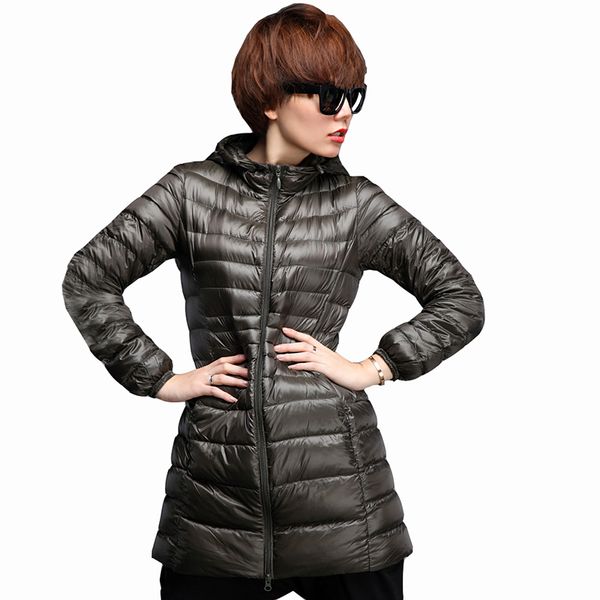 

light and thin winter whinte duck down jacket 2018 spring autumn women down coat long jacket large size 5xl outerwearqh1221, Black