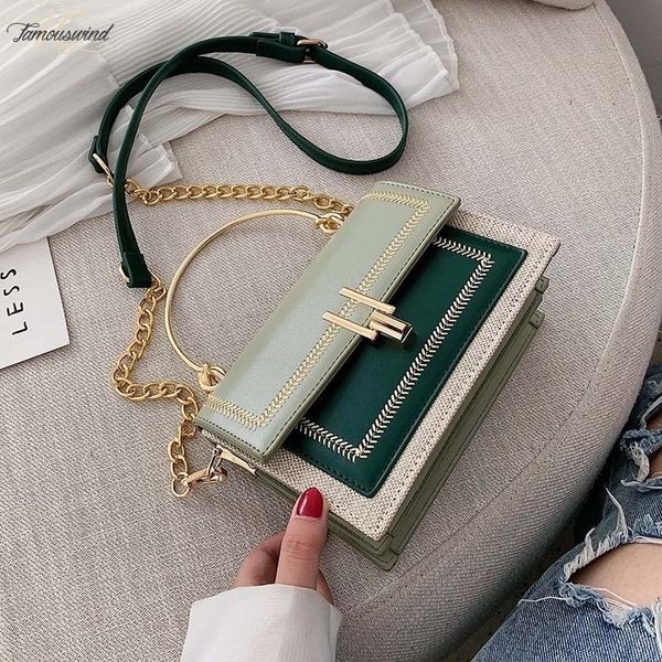 

contrast color pu leather crossbody bags for women 2020 zipper messenger shoulder bag with metal handle lady tote handbags