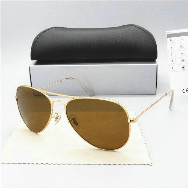 

brand design sunglasses vintage pilot brand sun glasses band uv400 men women ben metal frame glass lens with box 3025