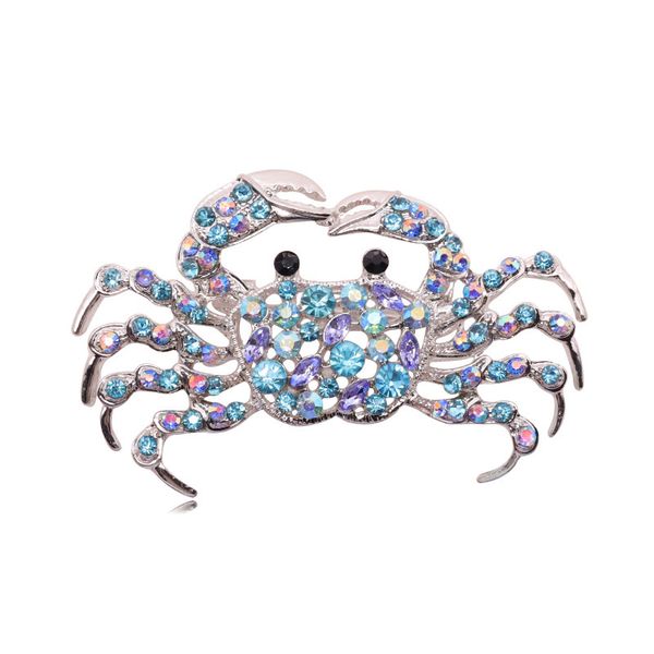 

expert originality fund crab brooch alloy diamond ab flash drill animal clothes accessories pin, Gray