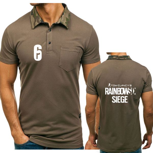 

new 2020 summer men's short sleeve for rainbow six siege printing men's short sleeve cotton polo shirt