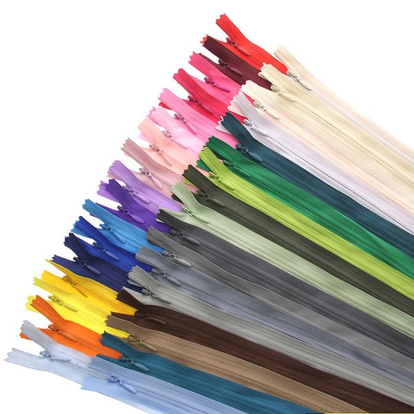 

10 шт. / пакет 15 см 28 см 35 см 45 см 55 см 60cmlong невидимые молнии diy нейлон катушки молния для пошива одежды аксессуар