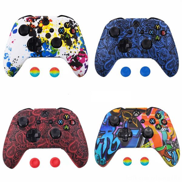

gqjkl 1set silicone protective case cover grips grips with thumb x for xbox one cap s gaming controller