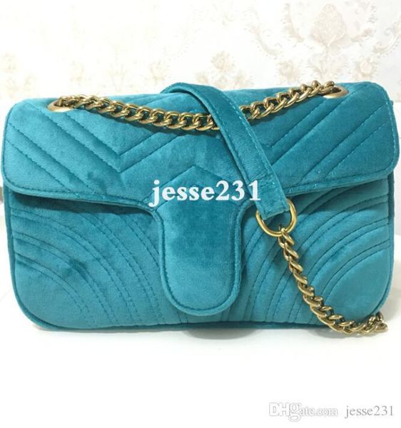 

designer luxury handbags purses women shoulder bags classic gold chain 26cm velvet messenger bag crossbody bag handbag tote bags 6colors