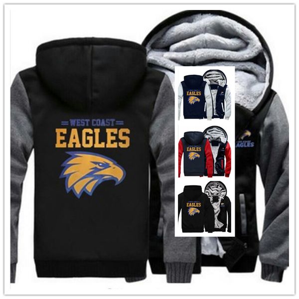 

2019 winter hoody west coast eagles men women warm hoodies autumn clothes sweatshirts zipper jacket fleece hoodie streetwear, Blue;black