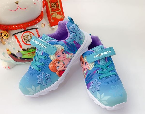 

kids trainers girls sneakers anna elsa shoes cartoon princess girl shoes sport children snow kids girls shoes child sneakers, Black