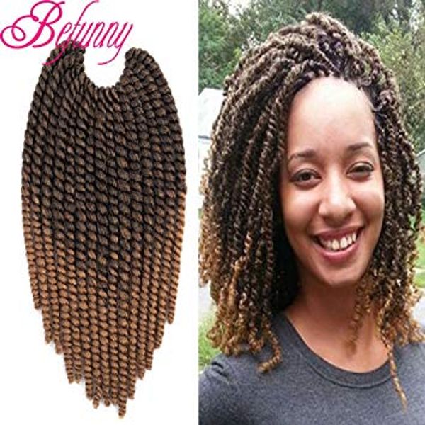 2020 Befunny 8inch Ombre Havana Twist Crochet Hair Medium Short