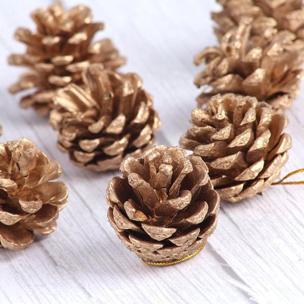 

9pcs/set christmas tree ornament hanging balls pine nuts pinecone xmas new year party decoration for home parties supplies 3-4cm