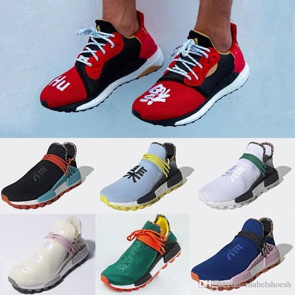 

2019 hu inspiration pack human race pharrell williams original running shoes mens womens sport sneakers bbc solar hu glide chinese pw trail