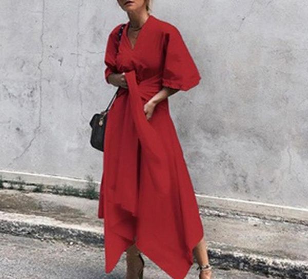 

летнее платье vintage long maxi dress женщины с коротким рукавом sexy v образным вырезом асимметричная высокая талия party vestidos, Black;gray