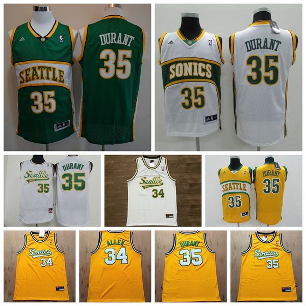 kevin durant yellow sonics jersey