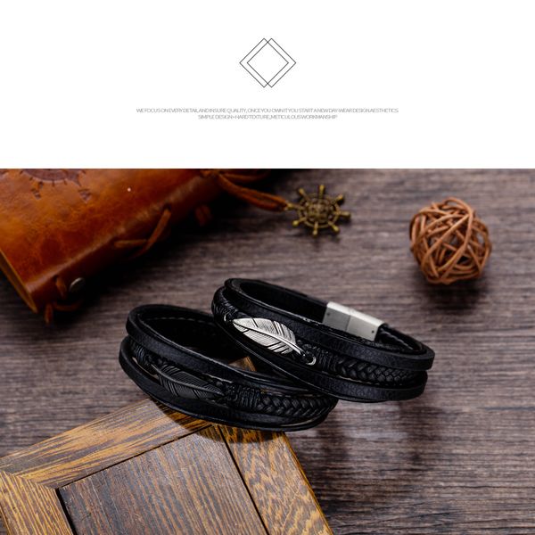 

diy men black brown casual bracelets charming male pulsera black braided leather bracelets jewelry accessories