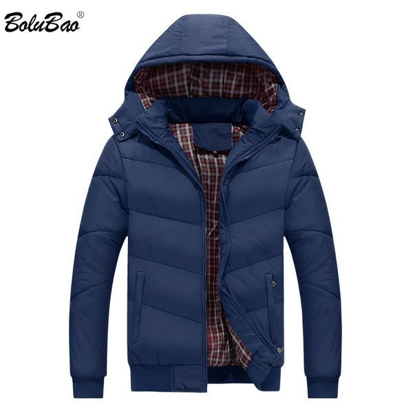 

bolubao men's cotton parka coat winter casual jacket men outwear windbreak solid color male hooded parkas, Tan;black