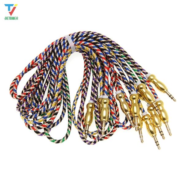 

100pcs/lot aux audio cable 3.5mm male stereo new ethnic style aux cable cord for car headphone speaker computer mp3