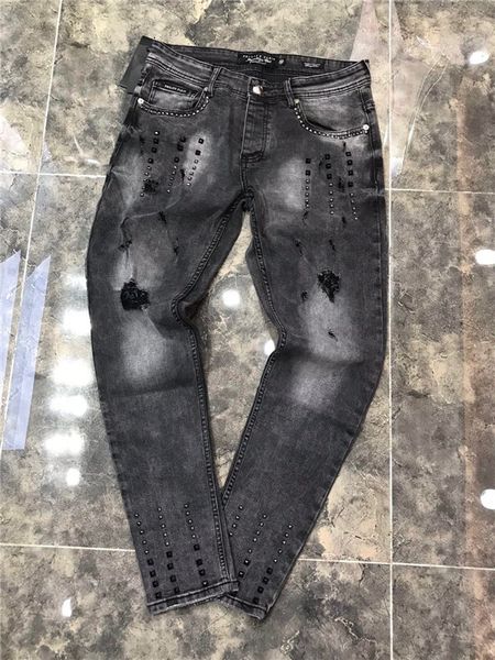 

luxury pants designer jeans distressed ripped biker jean men women slim fit motorcycle biker denim jeans hip hop mens jeans size 28-40 a2, Blue