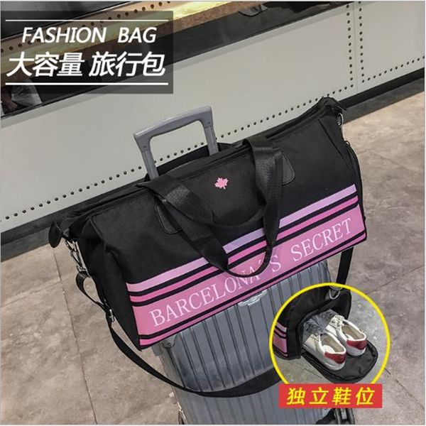 

2019 women's canvas overnight bag portable one shoulder crossbody travel boarding bag waterproof receive
