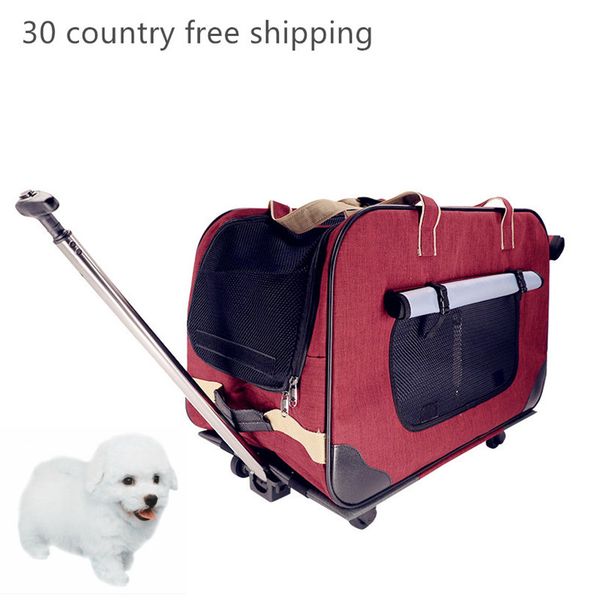 

dopet poussette pour chien baby stroller four-wheeled pet pole box pet bag dog cat cart foldable removable multi-pet pole bag