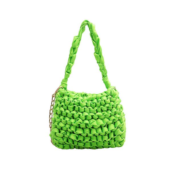 

women woven handbag neon green orange shoulder bag summer vacation fluorescent color purses ladies party phone messenger bag