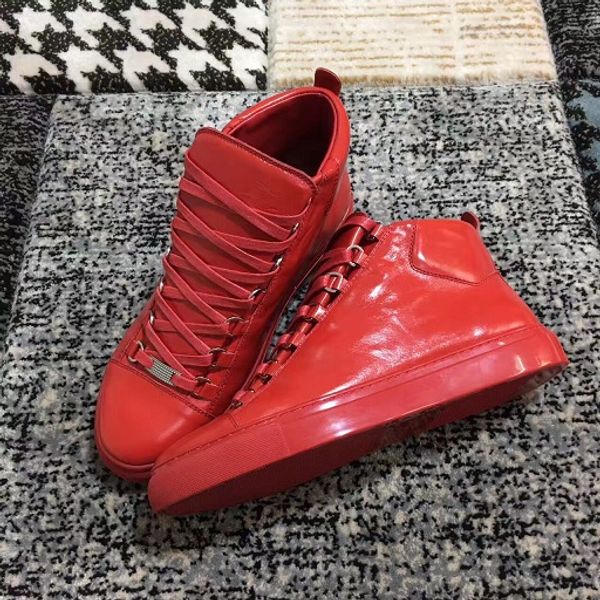 

new wholesale-2019 arena men's leather sneakers luxury shoes kayne west trainers brand mens sneakers man brand fashion shoes, Black