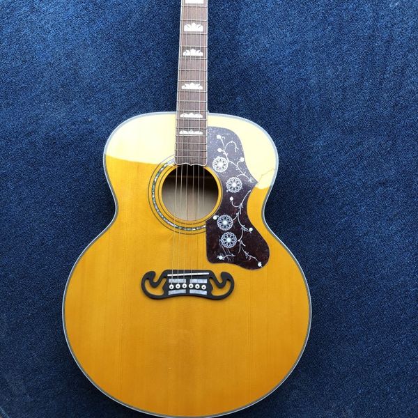 

43 inch yellow acoustic guitar, spruce panel. tiger maple at the back of the side, factory delivery, of freight.