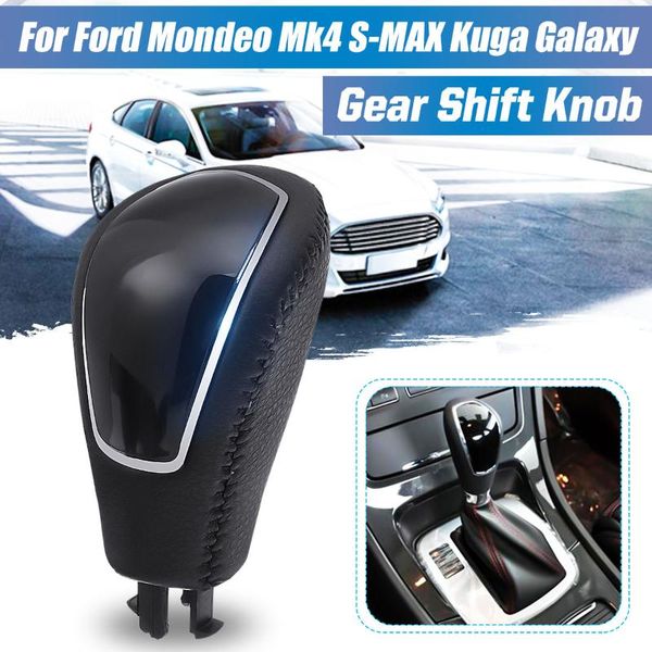

automatic gear shift knob lever shifter gear stick pu leather for /mondeo 4/s-max/kuga/galaxy 2006-2015