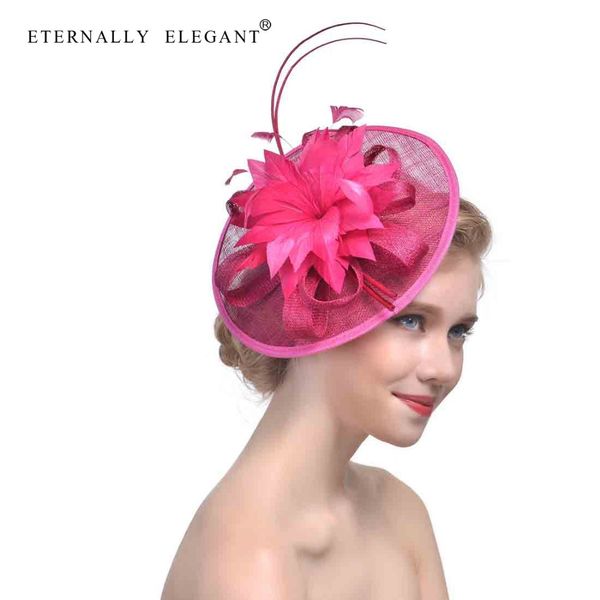 

new style hat feather headdress fashion yarn party hats british hat for wedding 2402