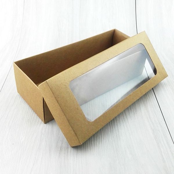 

10pcs folding cartons gift flower packing box diy handmade kraft paper cardboard gift package display box jewelry 25*10*7cm