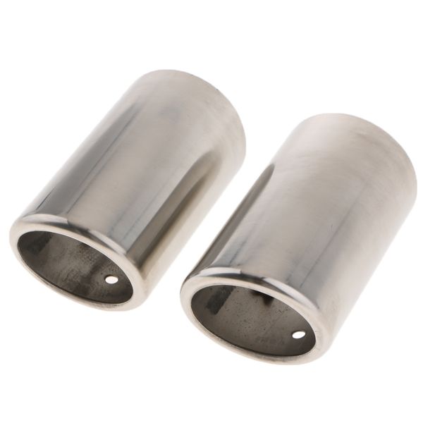 

pair round silver stainless steel exhaust tail muffler tip pipe for vw golf
