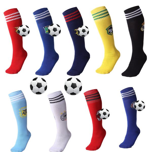 Professionelle Erwachsene Kinder Sport Fußball Socken Lange Strumpf Europa Fußball Club Handtuch Laufen Atmungsaktive Socke für Kinder