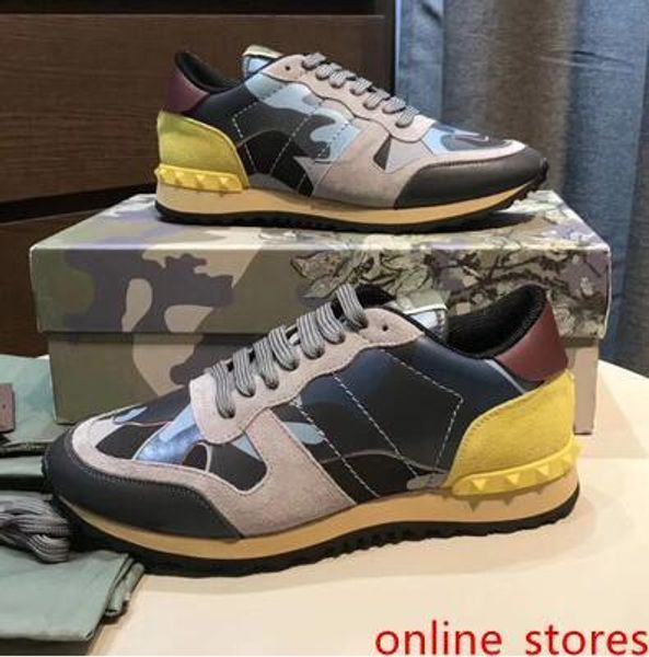 

оригинал] мода рок runner sneaker камуфляж кожа досуг шипованных люди спорт рок camo runner открытый мужчины тренеры