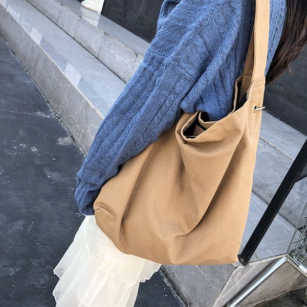 

large bag 2019 autumn and winter version canvas bag large-capacity shopping shoulder woman
