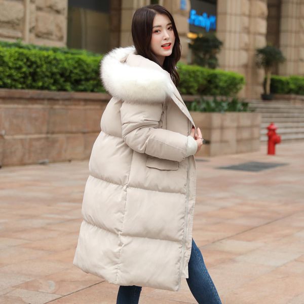 

3xl down cotton coat women winter parka jacket oversize warm thick winter coat female outerwear long sleeve padded jacket q1907, Black