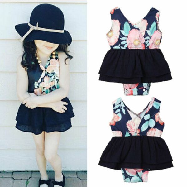 

2019 Baby Girl Newborn Summer Lace Romper Sunsuit Toddler Kids Girls Flower Ruffles Playsuit Jumpsuit Outfit Rompers Clothes