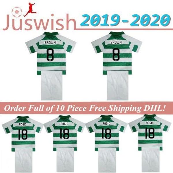 

19 20 mcgregor griffiths kids kit soccer jerseys new celtic sinclair forrest brown rogic christie home football shirts boy short sleeve, Black