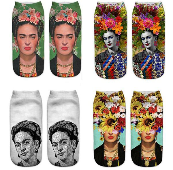

2019 new fashion style men women 3d sock print character painting woman funny sock cotton harajuku socks 100pairs/lot, Black;white