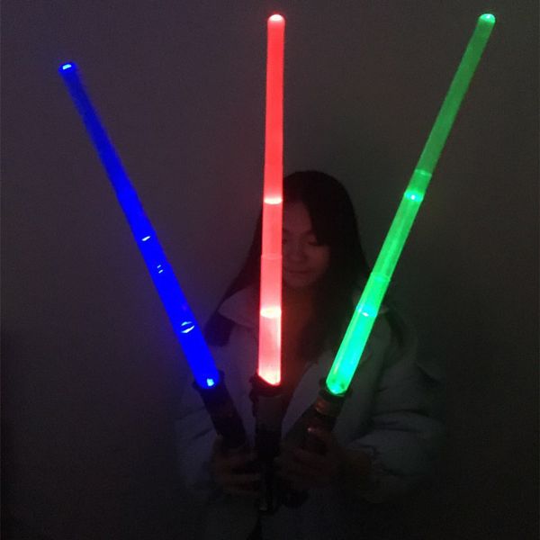 

laser sword cosplay prop telescopic lightsaber flashing sound children's outdoors luminous lightsaber toys boy girl christmas gift dhl